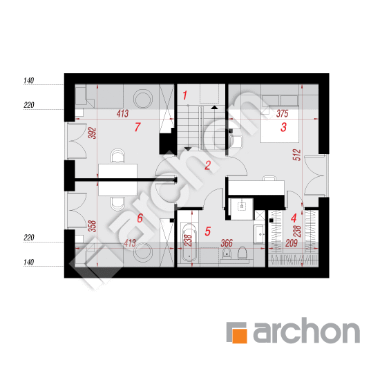 Проект будинку ARCHON+ Будинок у вістерії 8 (Н) План мансандри