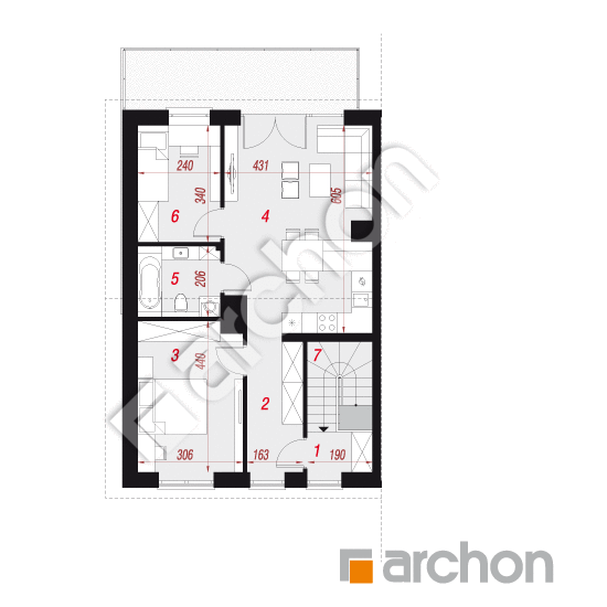 Проєкт будинку ARCHON+ Будинок в фіалках 16 (Р2Б) вер.3 План мансандри