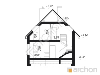 Проєкт будинку ARCHON+ Будинок у винограді 7 Розріз будинку