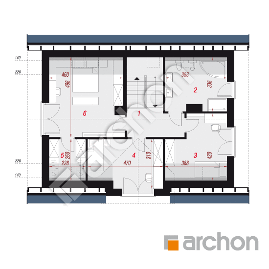 Проект дома ARCHON+ Дом в люцерне 9 План мансандри