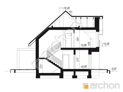 Проєкт будинку ARCHON+ Будинок в люцерні 9 Розріз будинку