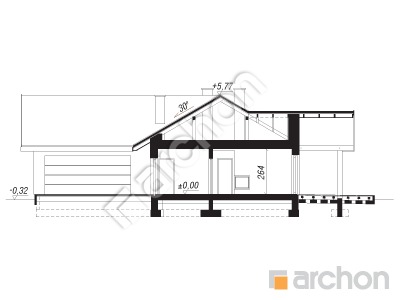 Проект дома ARCHON+ Дом в барбарисах 2 (Г2) Розріз будинку
