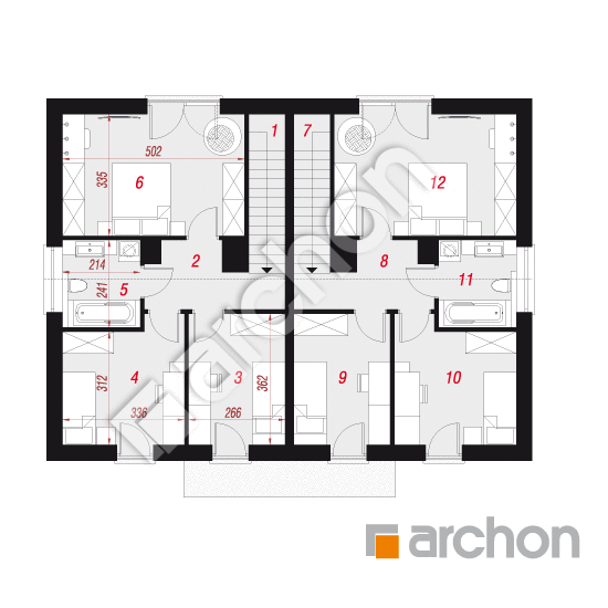 Проект будинку ARCHON+ Будинок в тунбергіях 3 (Р2) План мансандри
