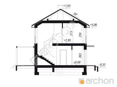 Проект дома ARCHON+ Дом в эверниях 3 Розріз будинку