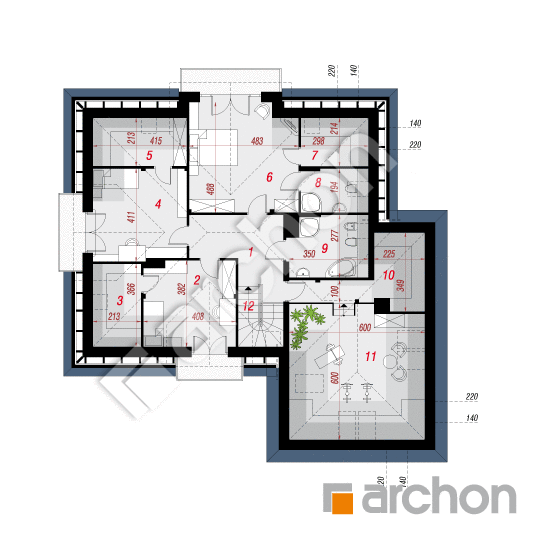 Проект будинку ARCHON+ Будинок в нагетках 2 (Н) План мансандри