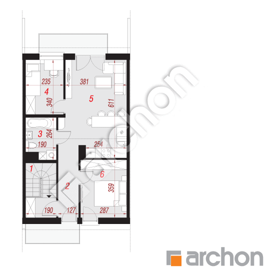 Проект будинку ARCHON+ Будинок в фіалках (Р2С) План мансандри