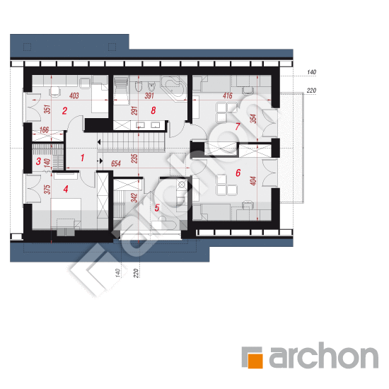 Проект будинку ARCHON+ Будинок в айдаредах 10 План мансандри
