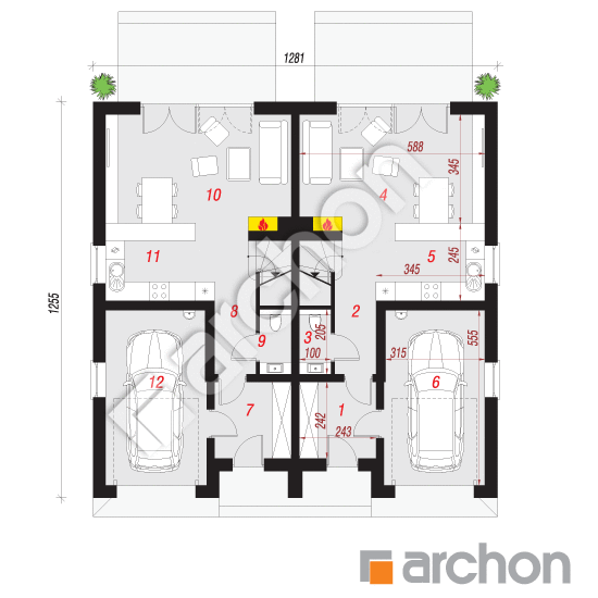 Проект будинку ARCHON+ Будинок під гінко 7 (ГР2) План першого поверху