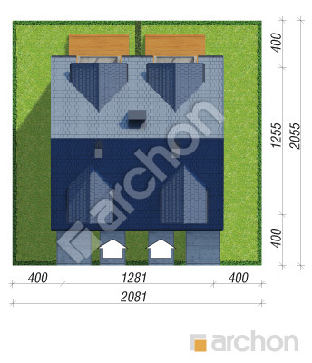 Проект дома ARCHON+ Дом под гинко 7 (ГР2) Ситуація