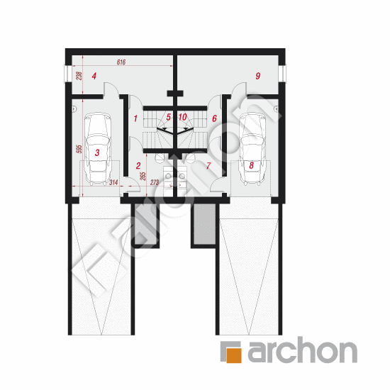 Проект дома ARCHON+ Дом в цикламенах 4 (П) вер. 2 План підвалу