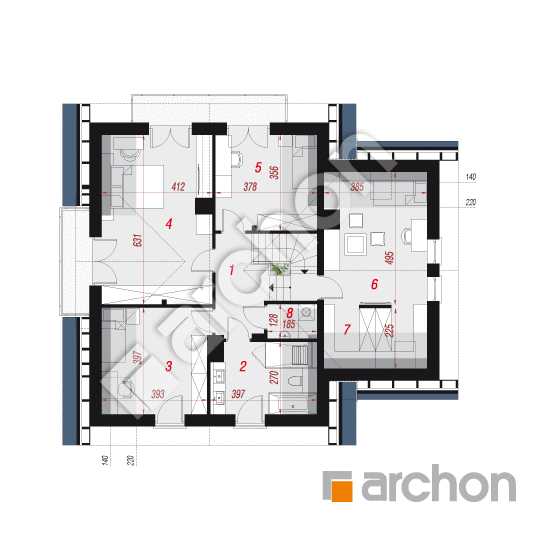 Проект будинку ARCHON+ Будинок в рододендронах 27 План мансандри