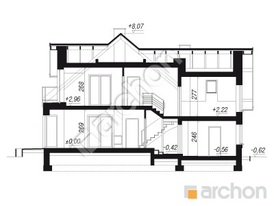 Проект дома ARCHON+ Дом в рододендронах 27 Розріз будинку