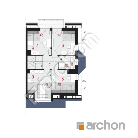 Проект будинку ARCHON+ Будинок в клематисах 2 вер.3 План мансандри