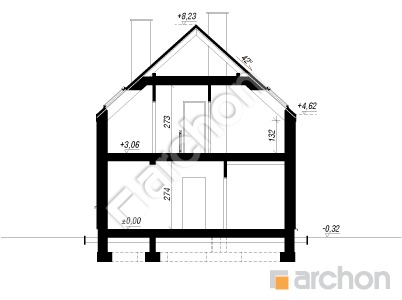 Проект дома ARCHON+ Дом под яворами 2 Розріз будинку