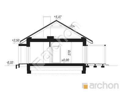Проект дома ARCHON+ Дом в коручках 4 Розріз будинку