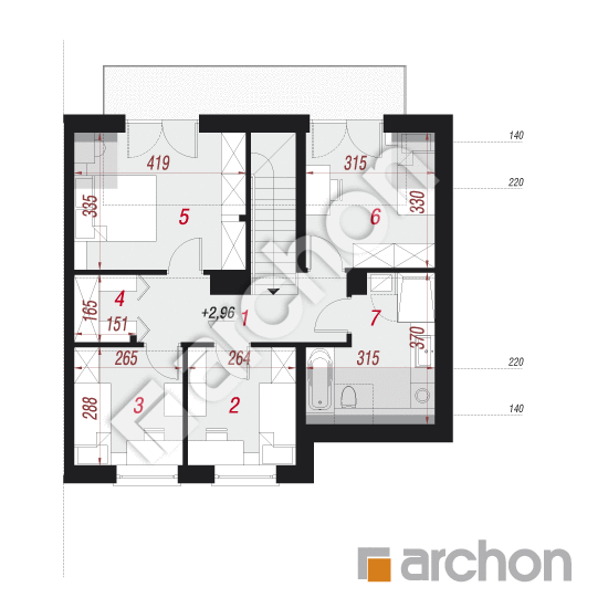 Проект будинку ARCHON+ Будинок в полині 2 (Б) План мансандри