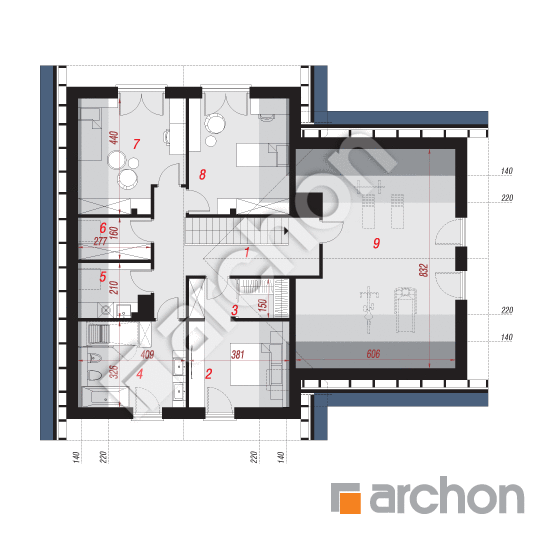 Проект дома ARCHON+ Дом в кариссиях 2 (Г2) План мансандри