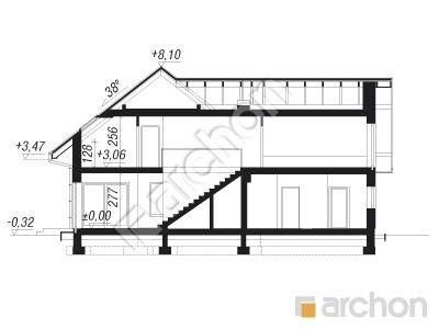 Проєкт будинку ARCHON+ Будинок в карісіях 2 (Г2) Розріз будинку