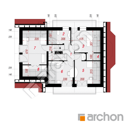 Проект дома ARCHON+ Дом в перловнике 2 вер.2 План мансандри