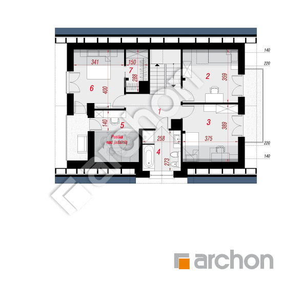 Проект будинку ARCHON+ Будинок в цинобрувках (П) План мансандри