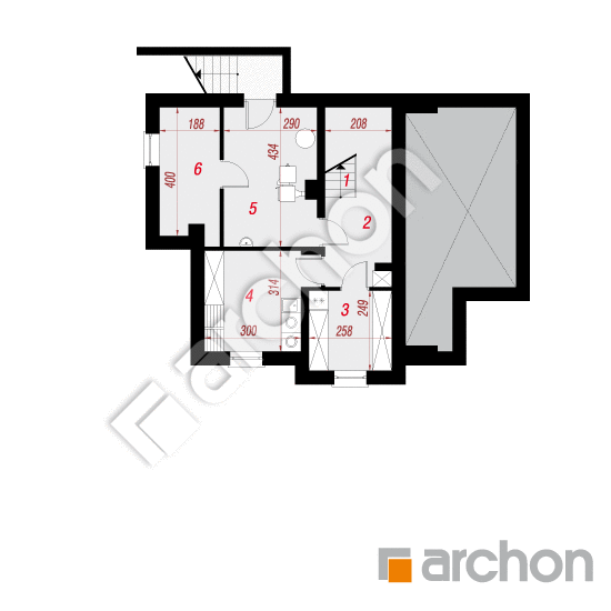 Проект будинку ARCHON+ Будинок в цинобрувках (П) План підвалу