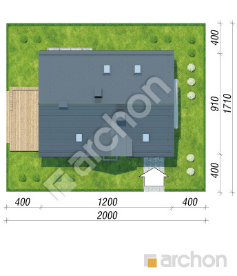Проєкт будинку ARCHON+ Будинок в цинобрувках (П) Ситуація