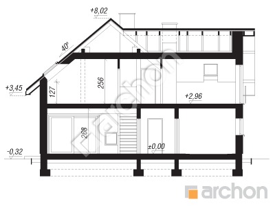 Проєкт будинку ARCHON+ Будинок в медянках Розріз будинку
