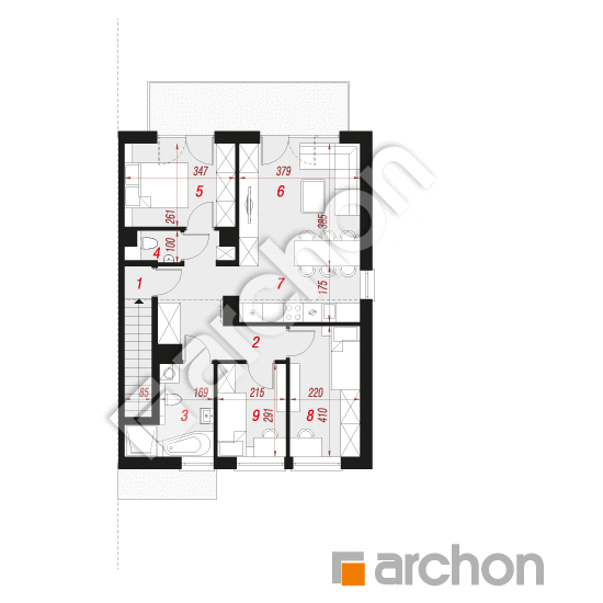 Проект дома ARCHON+ Дом в фиалках 9 (Р2Б) вер.2 План мансандри