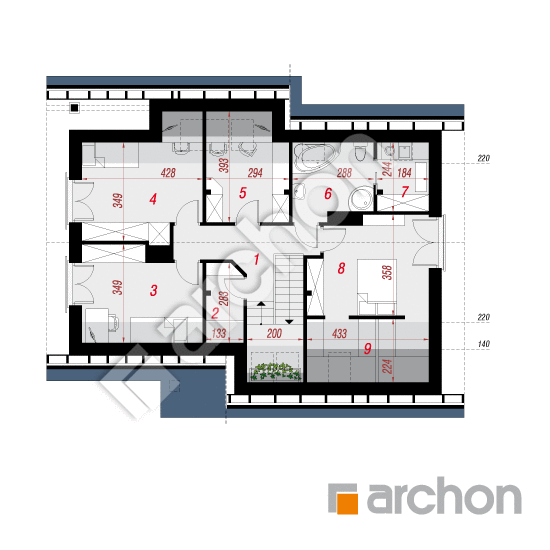 Проект дома ARCHON+ Дом в бровниках 3 План мансандри