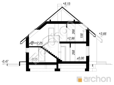 Проєкт будинку ARCHON+ Будинок у бровниках 3 Розріз будинку