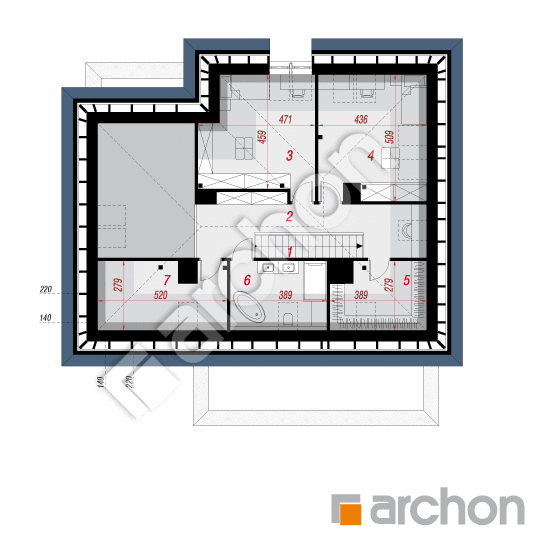 Проект будинку ARCHON+ Будинок в ясені 2 (Г2) План мансандри