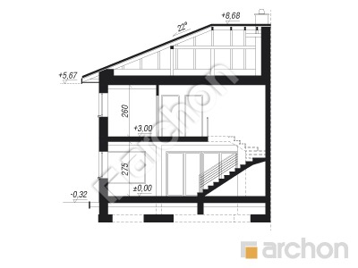Проєкт будинку ARCHON+ Вілла Юлія 4 (Б) Розріз будинку