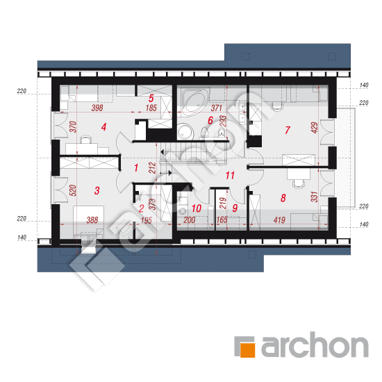 Проект будинку ARCHON+ Будинок в айдаредах (Г2) вер.2 План мансандри