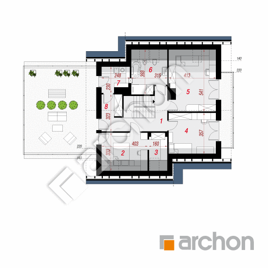 Проект будинку ARCHON+ Будинок в глостерах (Г2) План мансандри