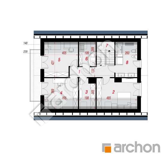 Проект будинку ARCHON+ Будинок в сніжноягідниках План мансандри