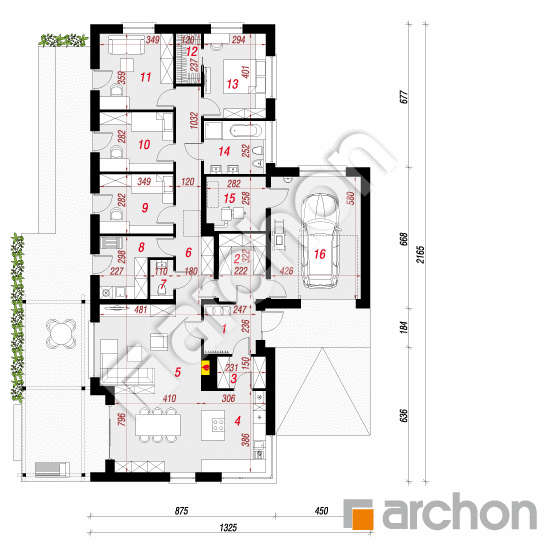 Проект будинку ARCHON+ Будинок в анабеліях План першого поверху
