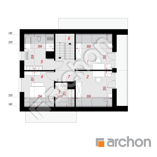 Проект будинку ARCHON+ Будинок в хлорофітумі 27 План мансандри