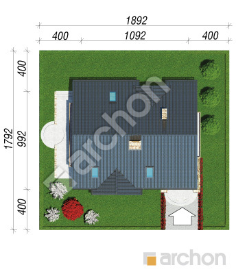Проєкт будинку ARCHON+ Будинок в мандаринках (П) вер. 2 Ситуація