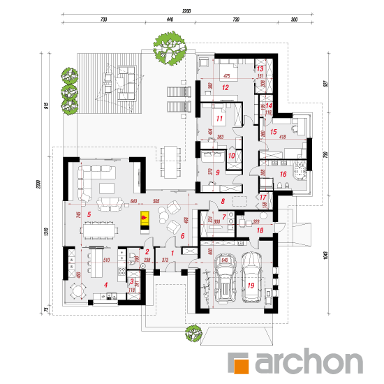 Проект будинку ARCHON+ Будинок в клівіях (Г2) План першого поверху