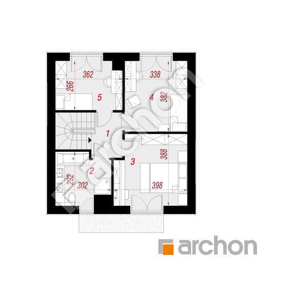 Проект будинку ARCHON+ Будинок в рододендронах 28 План мансандри