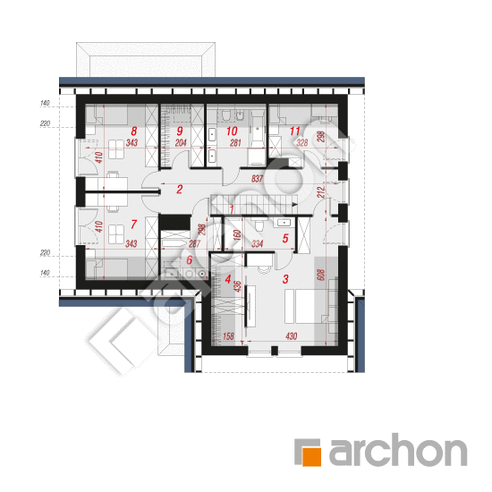 Проект дома ARCHON+ Дом в переломнике 2 (Г2) План мансандри