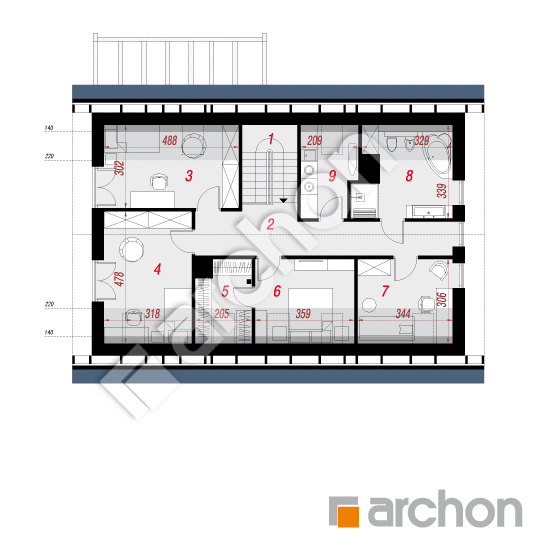 Проект дома ARCHON+ Дом в вистерии 7 План мансандри
