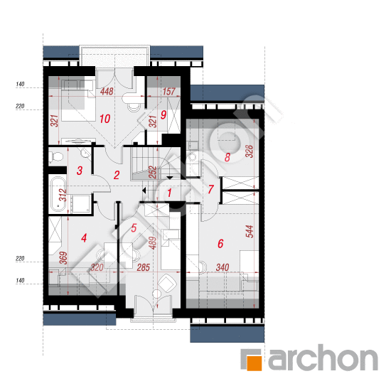 Проект будинку ARCHON+ Будинок в ревені (С) вер.2 План мансандри