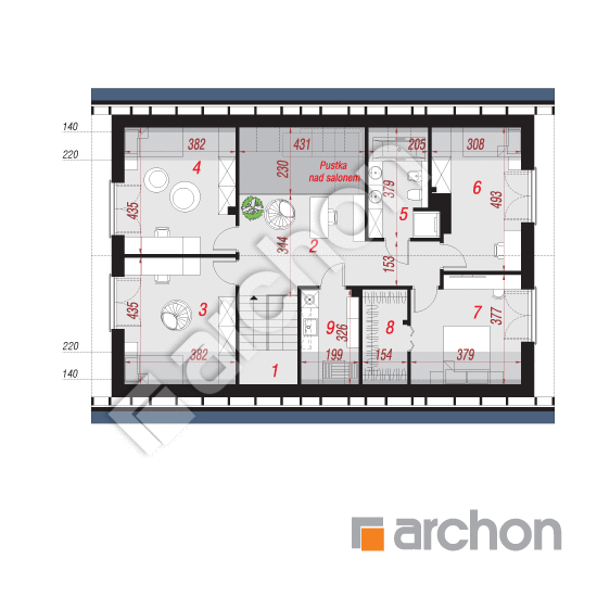 Проект будинку ARCHON+ Будинок в альстромеріях (ГЕ) План мансандри