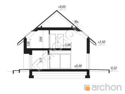 Проект дома ARCHON+ Дом в альстромериях (ГЕ) Розріз будинку