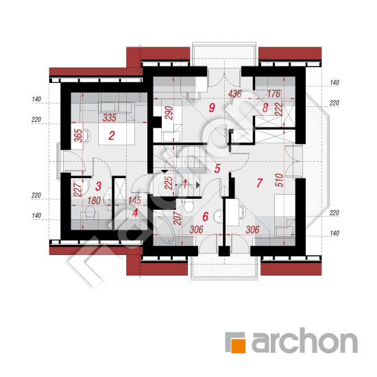 Проект будинку ARCHON+ Будинок у винограді 4 вер.2 План мансандри