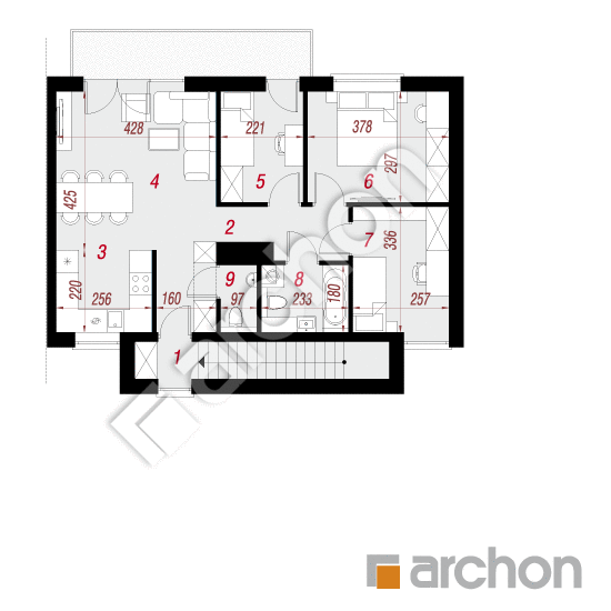 Проект дома ARCHON+ Дом в рябиннике (Р2Б) План мансандри