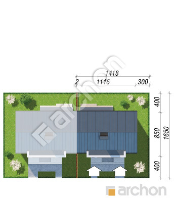 Проєкт будинку ARCHON+ Будинок в горобиннику (Р2Б) Ситуація