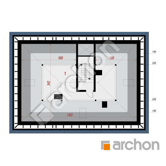 Проект дома ARCHON+ Дом под красной рябиной 11 (Н) План мансандри