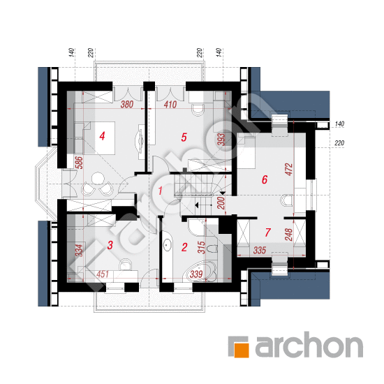 Проект будинку ARCHON+ Будинок в рододендронах 5 (П) вер.2 План мансандри